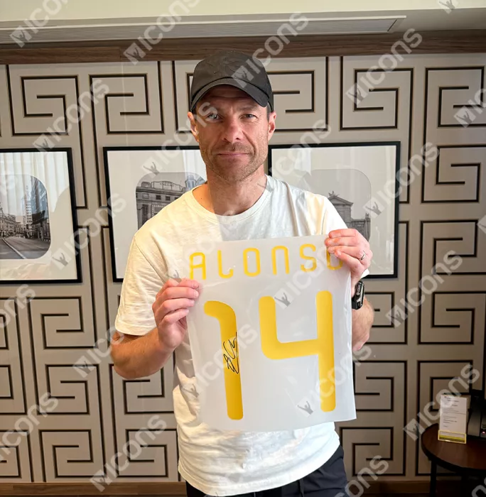 Icons Xabi Alonso Back Signed Spain 2010 Home Shirt In Hero Frame: Option 1