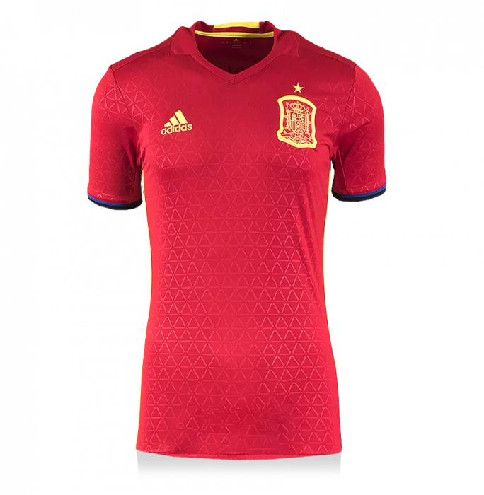 Icons Xabi Alonso Back Signed Spain 2016-17 Home Shirt