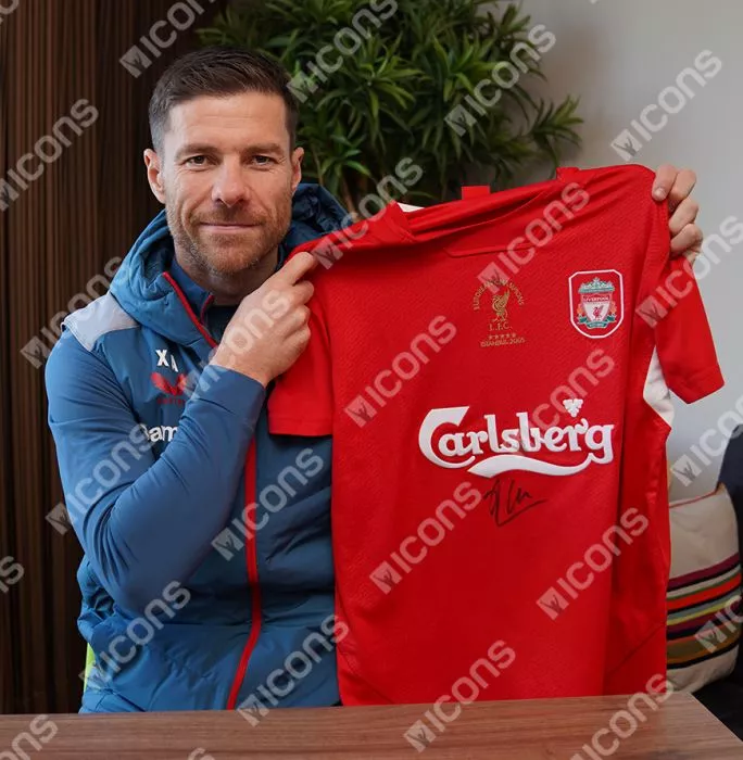 Icons Xabi Alonso Front Signed Liverpool FC 2005 Home Shirt In Classic Frame