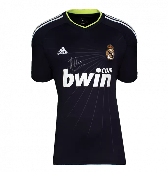 Icons Xabi Alonso Front Signed Real Madrid 2010-11 Away Shirt In Deluxe Packaging