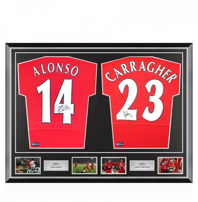 icons Xabi Alonso & Jamie Carragher Signed Liverpool Shirts In Classic Dual Frame