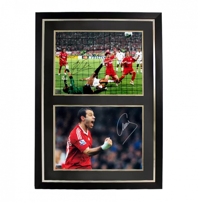 Icons Xabi Alonso & Javier Mascherano Signed Liverpool FC Photos In Dual Photo Frame
