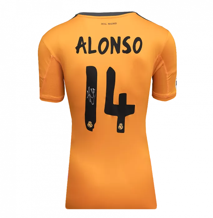 Icons Xabi Alonso Official UEFA Champions League Back Signed And Hero Framed Real Madrid 2013-14 Third Shirt