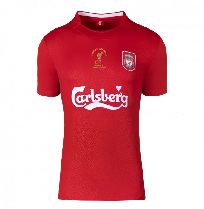 Icons Xabi Alonso Official UEFA Champions League Back Signed And Hero Framed Liverpool FC 2005 Home Shirt