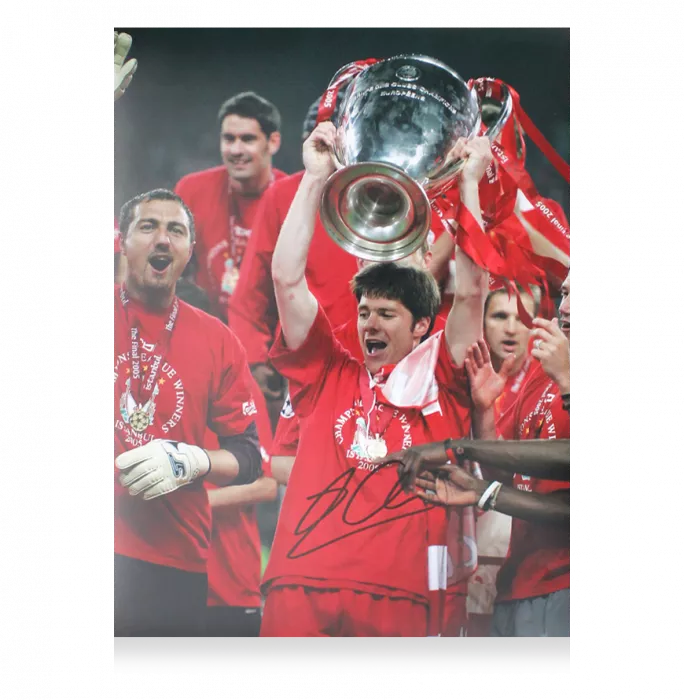 Icons Xabi Alonso Official UEFA Champions League Signed And Framed Liverpool FC Photo - 2005 Champions League Winners