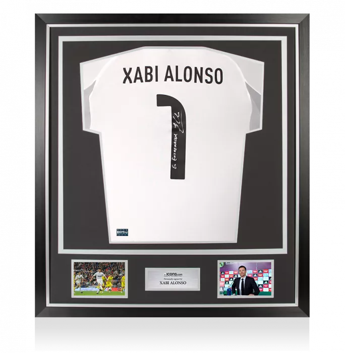 icons Xabi Alonso Real Madrid 2025-26 Home Shirt In Classic Frame - El Entrenador Inscription