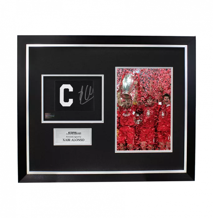 icons Xabi Alonso Signed and Framed Captain's Armband