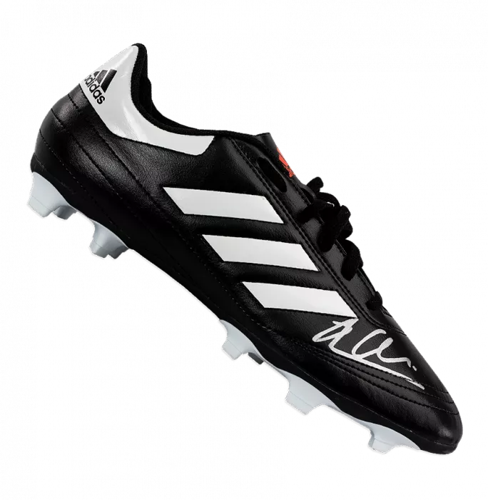 Icons Xabi Alonso Signed Black Adidas Boot With Moulded Studs In Acrylic Case