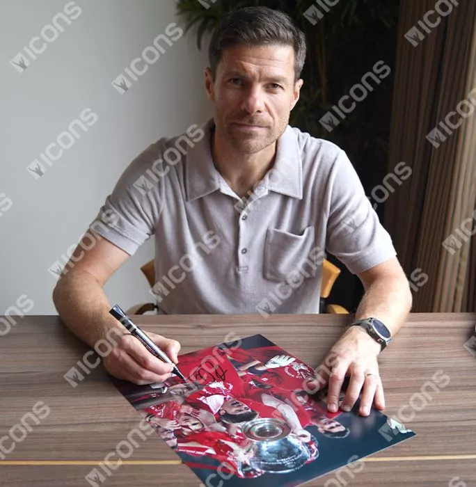 Icons Xabi Alonso Signed Liverpool FC Photo In Black Wooden Frame: 2005 Champions League Winners