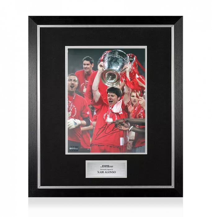 icons Xabi Alonso Signed Liverpool FC Photo In Premium Photo Frame: 2005 Champions League Winners