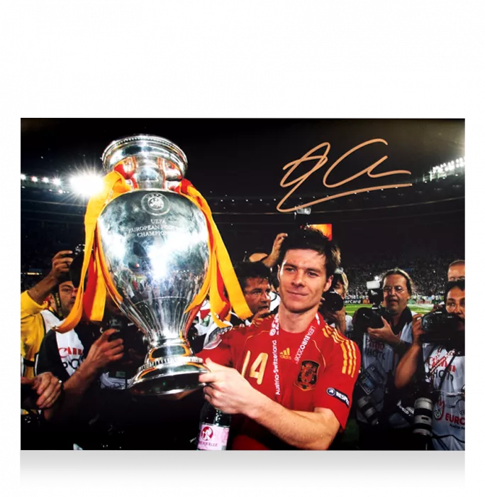 Icons Xabi Alonso Signed Spain Photo: UEFA EURO 2008 Winner