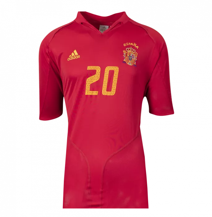Icons Xavi Back Signed Spain 2004-06 Home Shirt In Hero Frame: Option 1