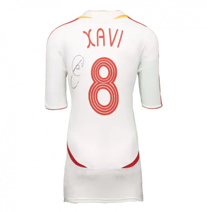 Icons Xavi Back Signed Spain 2006 Away Shirt In Classic Frame