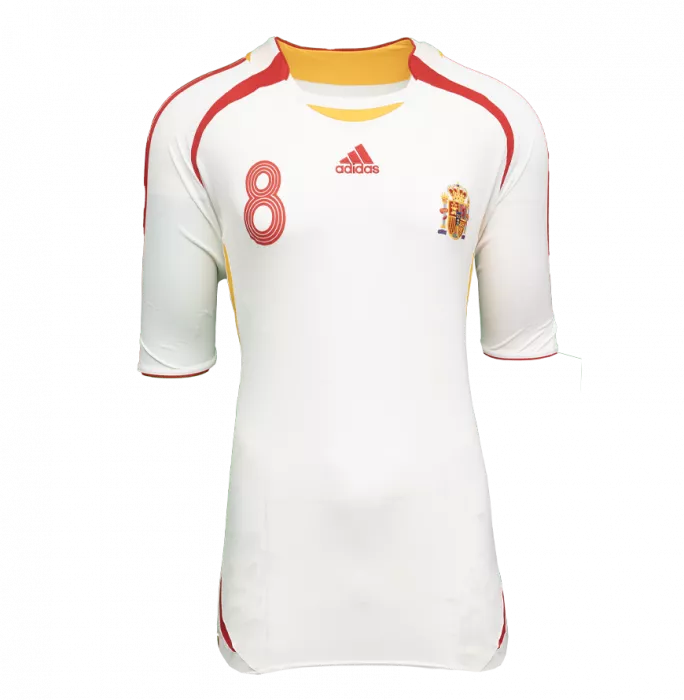Icons Xavi Back Signed Spain 2006 Away Shirt In Classic Frame