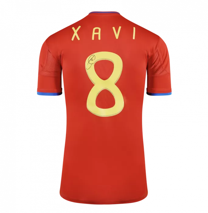Icons Xavi Back Signed Spain 2010 Home Shirt In Classic Frame