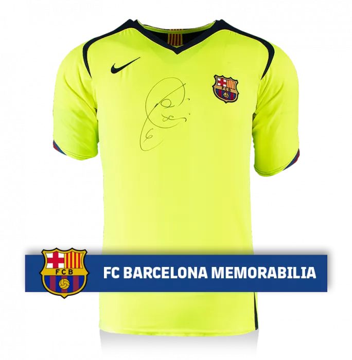 icons Xavi Front Official FC Barcelona Signed 2005-06 Away Shirt