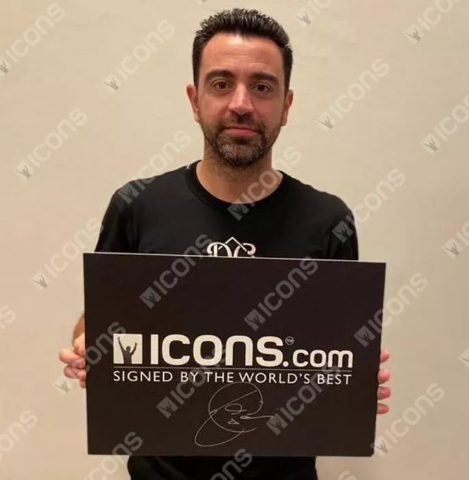 Icons Xavi Front Official FC Barcelona Signed And Framed 2005-06 Away Shirt