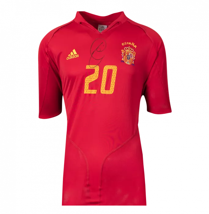 Icons Xavi Official 2006 FIFA World Cup™ Front Signed And Framed Spain 2004-06 Home Shirt