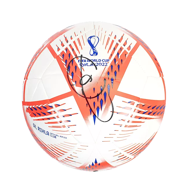 Icons Xavi Official 2022 FIFA World Cup™ Signed Football In Acrylic Case