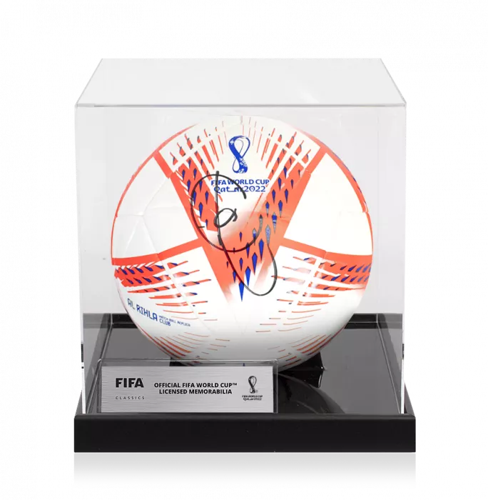 icons Xavi Official 2022 FIFA World Cup™ Signed Football In Acrylic Case
