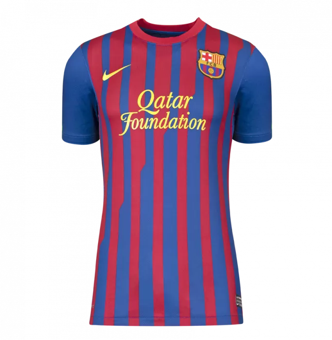 Icons Xavi Official FC Barcelona Back Signed And Framed 2011-12 Home Shirt