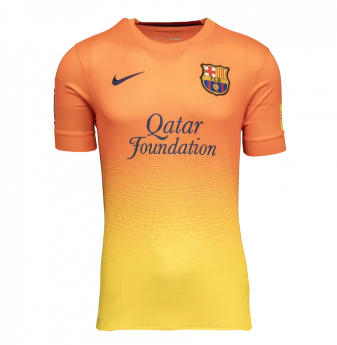 Icons Xavi Official FC Barcelona Back Signed And Framed 2012-13 Away Shirt