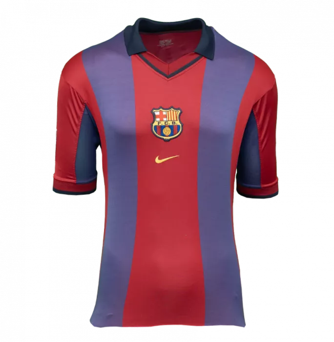 Icons Xavi Official FC Barcelona Back Signed And Framed 2000-01 Home Shirt