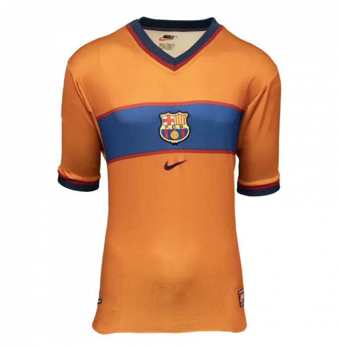 Icons Xavi Official FC Barcelona Back Signed And Framed 1998-00 Third Shirt