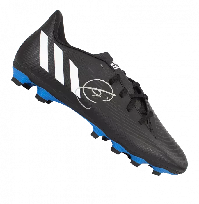 Icons Xavi Official FC Barcelona Signed Black & White Adidas Predator Boot In Acrylic Case