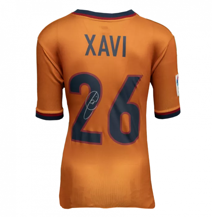 Icons Xavi Official UEFA Champions League Back Signed And Hero Framed FC Barcelona 1998-00 Third Shirt