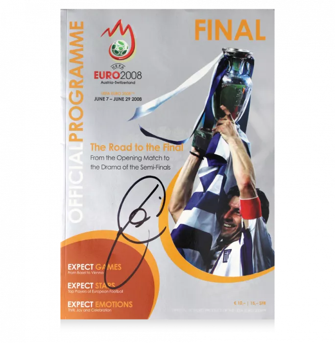 Icons Xavi Signed And Framed EURO 2008 Final Programme