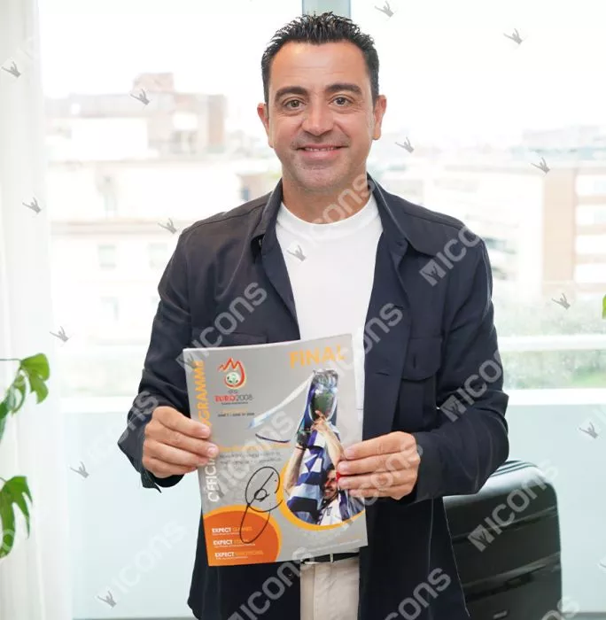 Icons Xavi Signed And Framed EURO 2008 Final Programme
