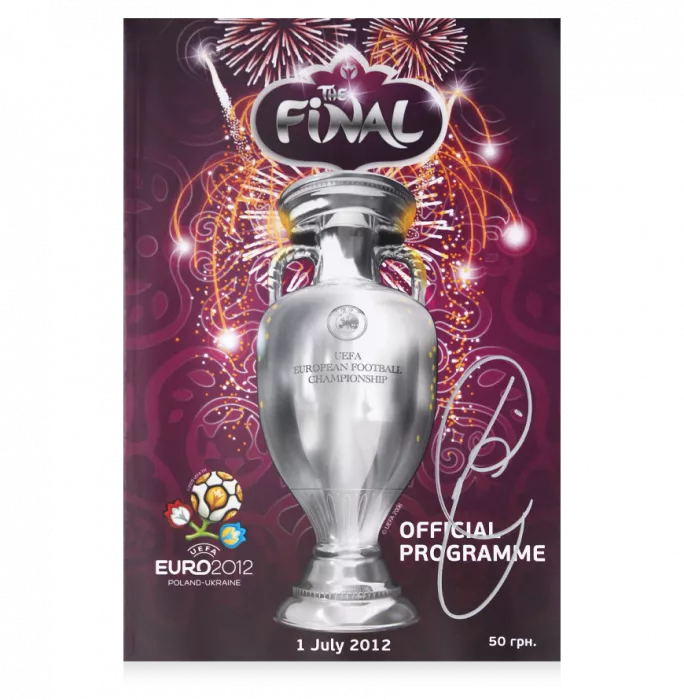 Icons Xavi Signed And Framed EURO 2012 Final Programme