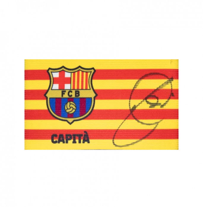 Icons Xavi Signed And Framed FC Barcelona Branded Captain's Armband