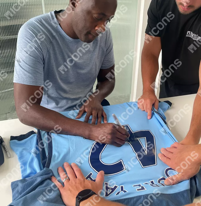 Icons Yaya Toure Back Signed Manchester City 2016-17 Home Shirt In Hero Frame: Option 1