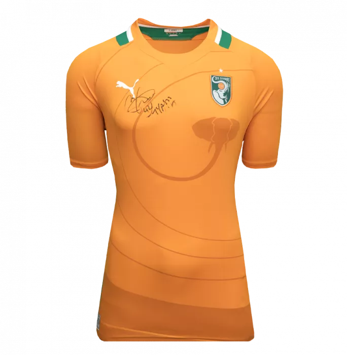 Icons Yaya Toure Front Signed Ivory Coast 2011-12 Home Shirt In Hero Frame: Option 1