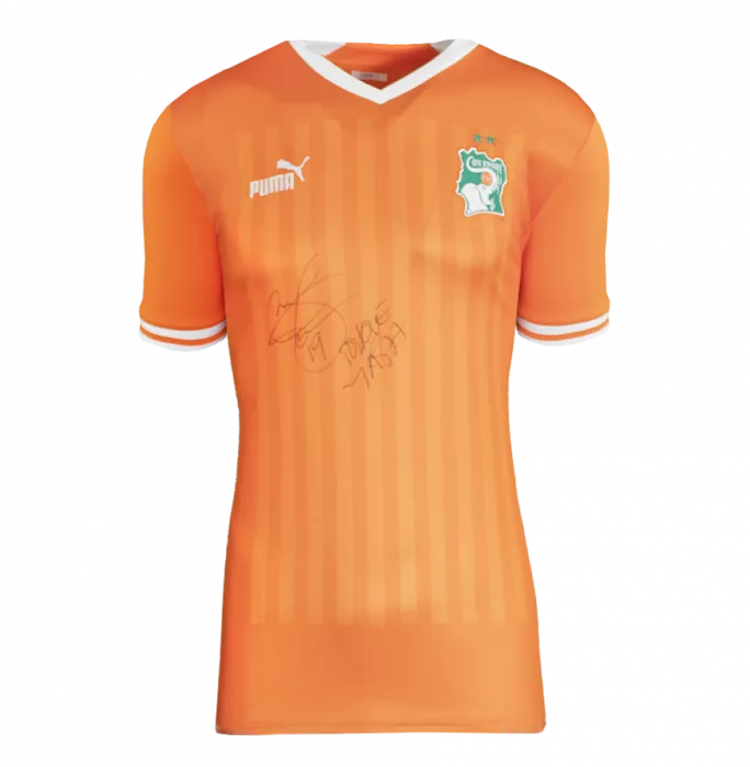Icons Yaya Toure Front Signed Ivory Coast 2022 Home Shirt In Classic Frame