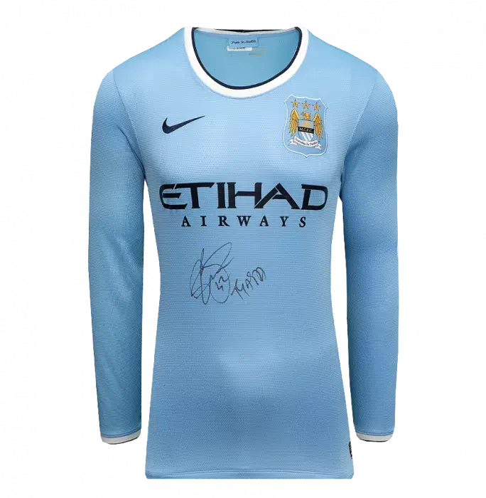 Icons Yaya Toure Front Signed Manchester City 2013-14 Home Shirt In Classic Frame
