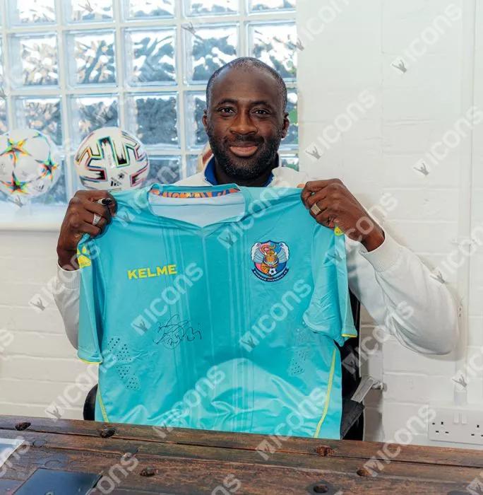 Icons Yaya Toure Front Signed Qingdao Huanghai 2018 Player Issue Away Shirt