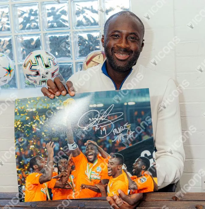 Icons Yaya Toure Manchester City & Yaya Toure Ivory Coast Signed Photos In Dual Photo Frame