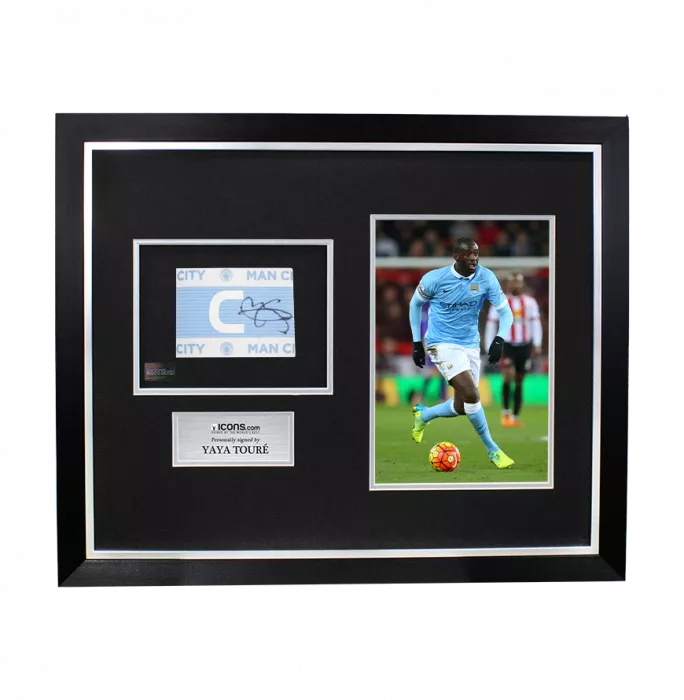 icons Yaya Toure Signed and Framed Manchester City Captain's Armband