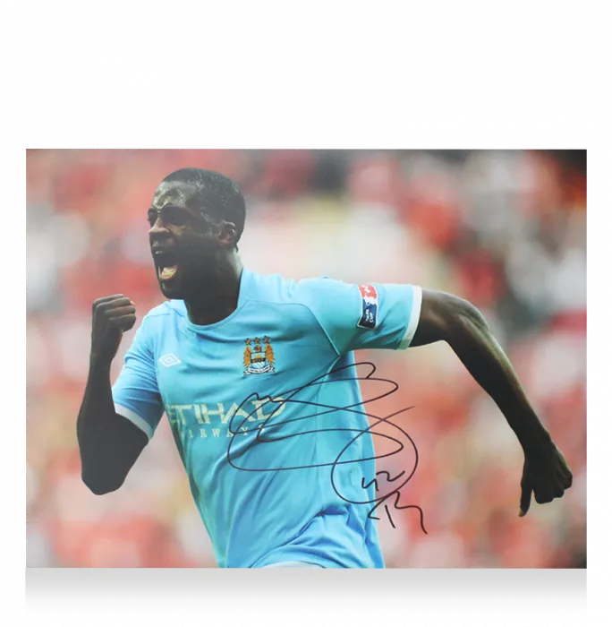 Icons Yaya Toure Signed Manchester City Photo In Premium Photo Frame: FA Cup Semi-Final Goal