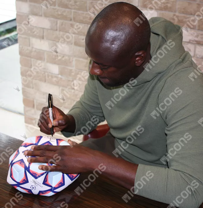 Icons Yaya Toure Signed UEFA Champions League Football In Acrylic Case