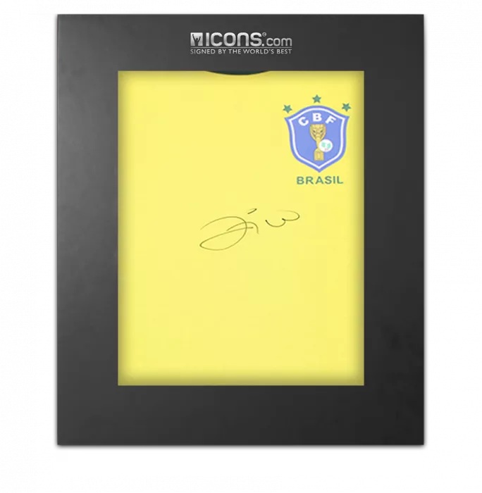 icons Zico Front Signed Brazil Retro Home Shirt In Deluxe Packaging