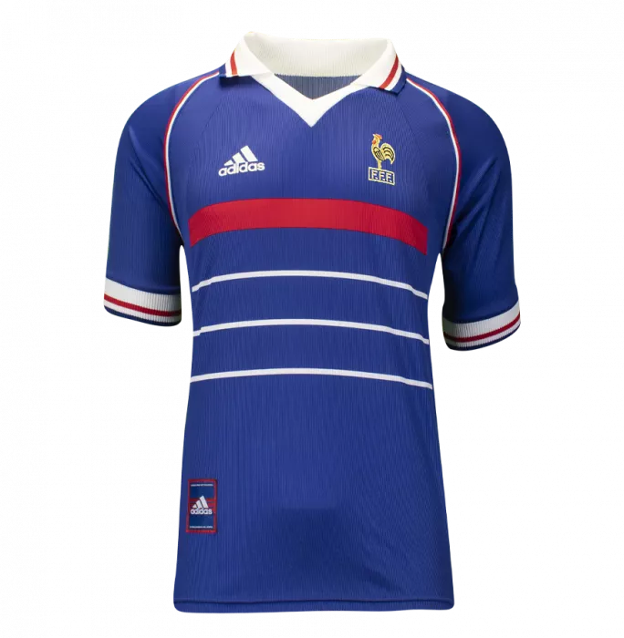 Icons Zinedine Zidane Back Signed France 1998 Home Shirt In Hero Frame: Option 1