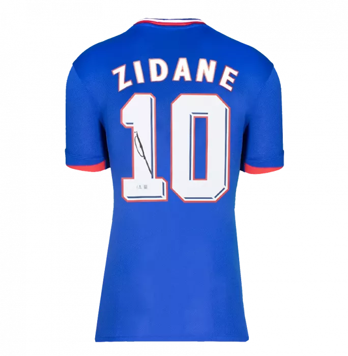 Icons Zinedine Zidane Back Signed France 2024 Shirt With Fan Style Numbers In Hero Frame: Option 1
