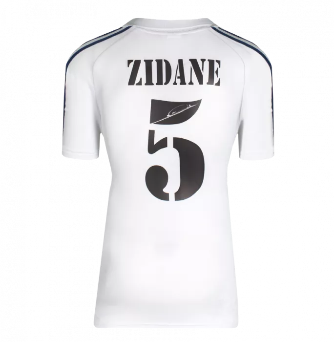 Icons Zinedine Zidane Official UEFA Champions League Back Signed And Hero Framed Real Madrid 2001 Home Shirt