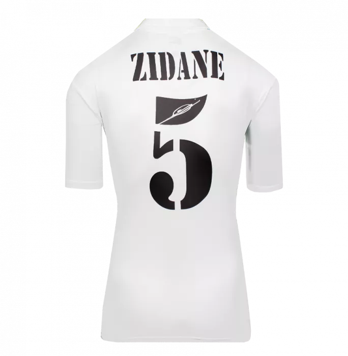 Icons Zinedine Zidane Official UEFA Champions League Back Signed And Hero Framed Real Madrid 2002-03 Home Shirt