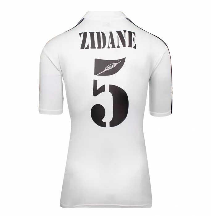Icons Zinedine Zidane Official UEFA Champions League Back Signed And Framed Real Madrid 2002 Home Shirt