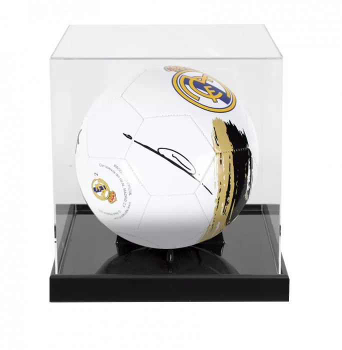 icons Zinedine Zidane Signed Real Madrid CF Branded Football In Acrylic Case